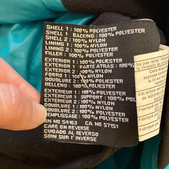 Guess Women’s Teal & Black Puffer Jacket Size Small - Picture 8 of 8